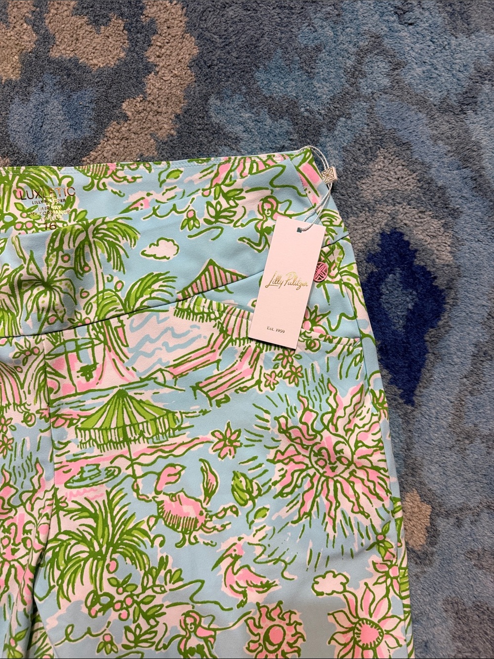 Lilly Pulitzer Fairway performance twill Corso Pant in amazing print! size 16 - Picture 4 of 10